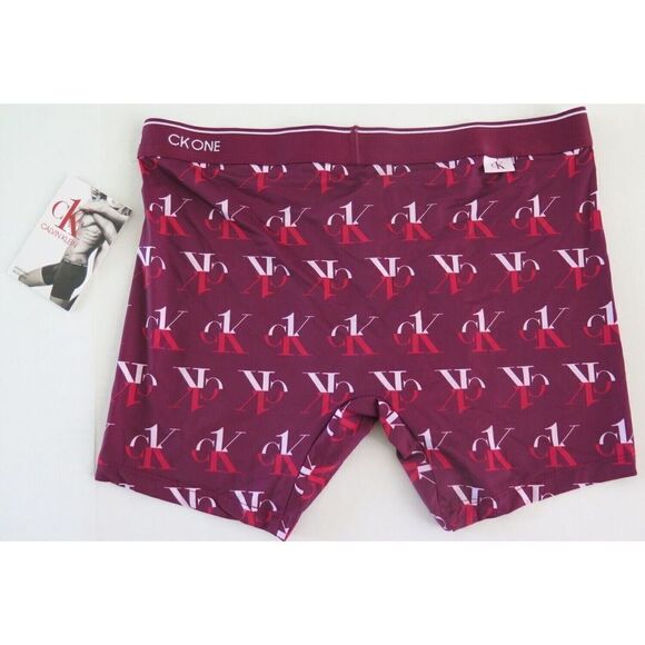 Calvin Klein NB2226601 Men Sz M Maroon AllOver Print Soft Microfiber Boxer Brief - Picture 2 of 4
